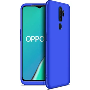 Oppo A9 2020 Kılıf Zore 360 Tam Koruma 3 Parça Ays Kapak Mavi