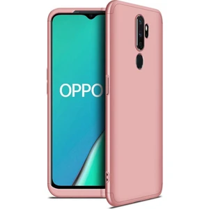 Oppo A9 2020 Kılıf Zore 360 Tam Koruma 3 Parça Ays Kapak Rose Gold