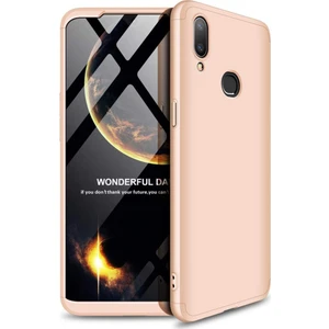 Samsung Galaxy A10S Kılıf Zore 360 Tam Koruma 3 Parça Ays Kapak Gold