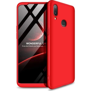 Samsung Galaxy A10S Kılıf Zore 360 Tam Koruma 3 Parça Ays Kapak Kırmızı