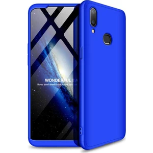 Samsung Galaxy A10S Kılıf Zore 360 Tam Koruma 3 Parça Ays Kapak Mavi
