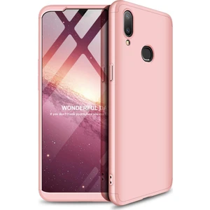 Samsung Galaxy A10S Kılıf Zore 360 Tam Koruma 3 Parça Ays Kapak Rose Gold