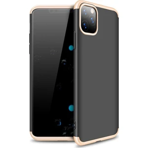 Apple iPhone 11 Pro Max Kılıf Zore 360 Tam Koruma 3 Parça Ays Kapak Siyah - Altın