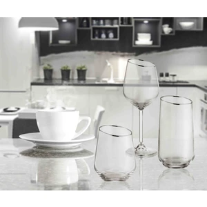 The Mia Gina Şarap Kadehi 6'lı Set  - Gümüş