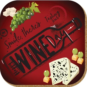 Pictor Gift Hediyelik Metal Mantar Tabanlı In Vino Veritas Şaraplar 4'lü Bardak Altlığı Seti