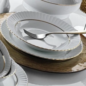 Kütahya Porselen Yemek Takımı Sedef Yaldızlı 50 Parça