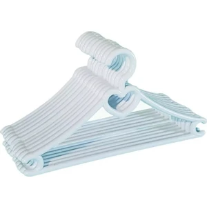 Vip Home Concept Çocuk Elbise Askısı Bebek Askısı Kalp Askı 12 Adet Plastik Beyaz Renk