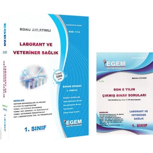 Egem Eğitim Yayınları Laborant ve Veteriner Sağlık 1. Sınıf 2. Yarıyıl Bahar Konu Anlatımı ve Çıkmış Set