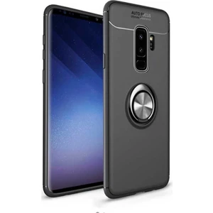 Tekno Grup Samsung Galaxy S9 Plus Kılıf Ultra Korumalı Yüzüklü Manyetik Ravel Silikon Siyah
