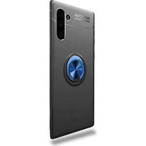 Tekno Grup Samsung Galaxy Note 10 Kılıf Ultra Korumalı Yüzüklü Manyetik Ravel Silikon Siyah - Mavi