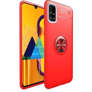 Tekno Grup Samsung Galaxy A51 Kılıf Ultra Korumalı Yüzüklü Manyetik Ravel Silikon Kırmızı