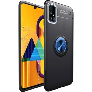 Tekno Grup Samsung Galaxy A71 Kılıf Ultra Korumalı Yüzüklü Manyetik Ravel Silikon Siyah - Mavi