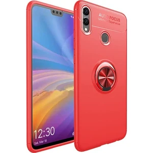 Tekno Grup Honor 8C Kılıf Ultra Korumalı Yüzüklü Manyetik Ravel Silikon Kırmızı