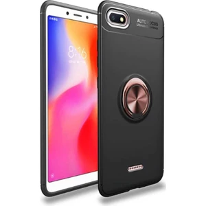 Tekno Grup Xiaomi Redmi 6A Kılıf Ultra Korumalı Yüzüklü Manyetik Ravel Silikon Siyah - Rose