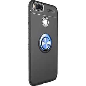 Tekno Grup Xiaomi Mi A1/5X Kılıf Ultra Korumalı Yüzüklü Manyetik Ravel Silikon Siyah - Mavi