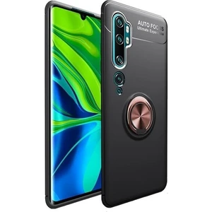 Tekno Grup Xiaomi Mi Note 10 Kılıf Ultra Korumalı Yüzüklü Manyetik Ravel Silikon Siyah - Rose