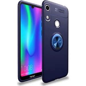 Tekno Grup Huawei Y6S 2019 Kılıf Ultra Korumalı Yüzüklü Manyetik Ravel Silikon Lacivert + Tam Kaplayan 6D Nano Ekran Koruyucu