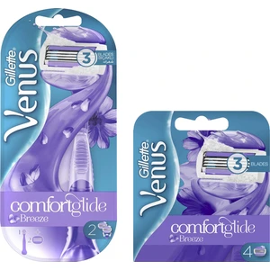 Gillette Venus Gillette Venüs Breeze Kadın Tıraş Makinesi + 2 Adet Yedek Başlık + Gillette Venus Breeze 4'lü Yedek Kadın Tıraş Bıçağı