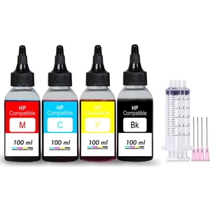Hp 652 Kartuş Uyumlu Mürekkep Seti 4x100 ml