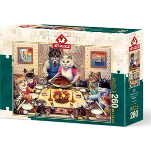 Art Puzzle Kedi Ailesi Ziyafette 260 Parça Puzzle