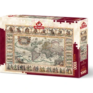 Art Puzzle Eski Dünya Haritası 1000 Parça Puzzle