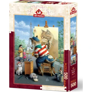 Art Puzzle Ressam Kedi 500 Parça Puzzle