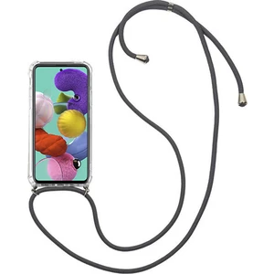 Case 4U Samsung Galaxy A51 Kılıf Boyuna Askılı İpli Silikon Arka Kapak Siyah