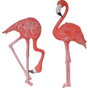 Ikili Flamingo Dekoratif Duvar Süsü