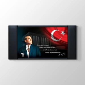 - Atatürk Portresi ve Anıtkabir Makam Panosu Fonu Tablosu - 100X55CM