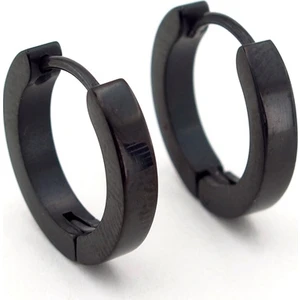 Paslanmaz Siyah Çelik 16MM Çap Erkek Halka Küpe E713