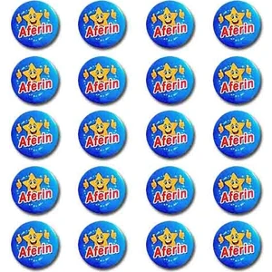 Hediye Panayırı Aferin Öğrenci Rozeti Mavi 20'li