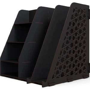 Kuk Design Ottoman Evrak Rafı  Masaüstü Düzenleyici Organizer Siyah
