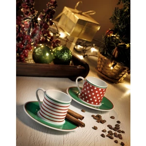 Kütahya Porselen Puantiyeli 4 Parça 2 Kişilik Kahve Takımı