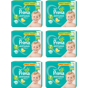 Bebek Bezi Aktif Bebek 7 Beden 34 Adet Xx Large Fırsat Paketi 6lı Paket 204 Adet