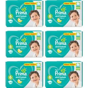 Bebek Bezi Aktif Bebek 6 Beden 40 Adet Ekstra Large Fırsat Paketi 6lı Paket 240 Adet