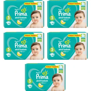 Bebek Bezi Aktif Bebek 5 Beden 46 Adet Junior Fırsat Paketi 5li Paket 230 Adet