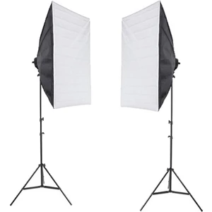 50x70cm Softbox Tek Duylu İkili Set Ürün ve Video Çekim Işığı 200cm Ayak