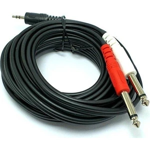 3.5 mm Stereo 2 x 6.3 mm Mono Jaklı Kablo 5 mt