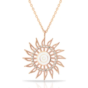 925 Ayar Gümüş Mineli Güneş Kolye