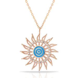 925 Ayar Gümüş Mineli Güneş Kolye