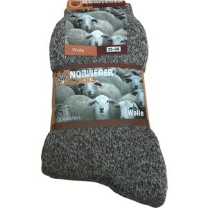 Norweger Socks Yıkanmış Yün Çorap 3 Farklı Renk (2038)