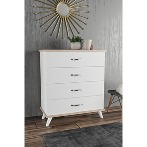 Artemis Beyaz 4 Çekmeceli Şifonyer