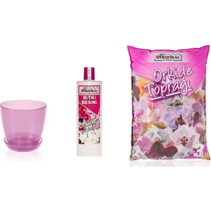 Çiçek Sarayı Orkide Bakım Seti Toprağı + Vitamini + Saksısı