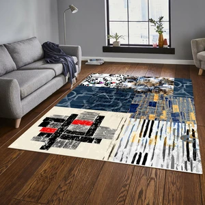 Dekoratif Özel Tasarım Kaymaz Taban Yıkanabilir Halı 80 x 50 cm
