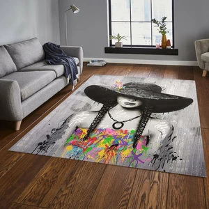Dekoratif Özel Tasarım Kaymaz Taban Yıkanabilir Halı 80 x 200 cm