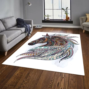 Dekoratif Özel Tasarım Kaymaz Taban Yıkanabilir Halı 80 x 120 cm