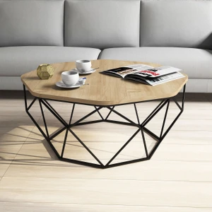Variant Mobilya Diamond Metal Ayaklı Orta Sehpa Meşe