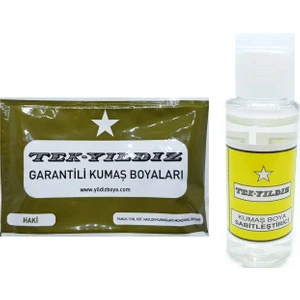 Tek Yıldız Kumaş Boyası ve Sabitleyici Seti Haki
