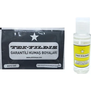 Tek Yıldız Kumaş Boyası ve Sabitleyici Seti Koyu Gri