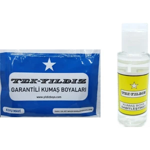 Tek Yıldız Kumaş Boyası ve Sabitleyici Seti Koyu Mavi